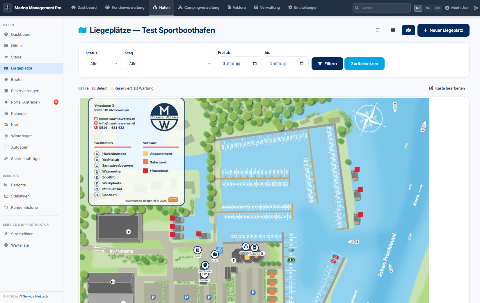 Mapa interactivo del puerto en ITN Marina Management
